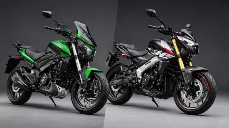 Comparativo Entre Bajaj Dominar 400 E Bajaj Ns400Z Lado A Lado, Destacando Diferenças De Design, Postura De Pilotagem E Proposta De Uso