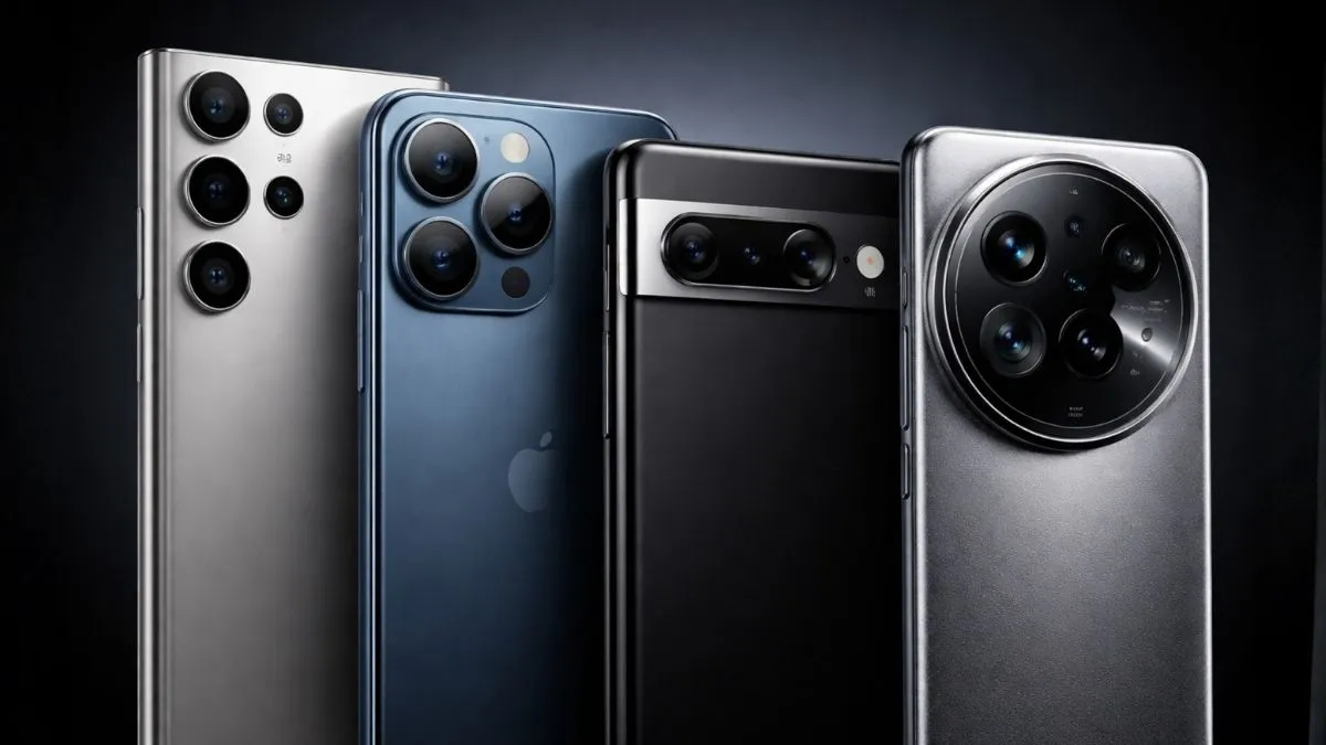 Smartphones Premium Com Módulos De Câmera Avançados E Sensores Grandes, Representando Os Melhores Celulares Com Câmera Em 2026.