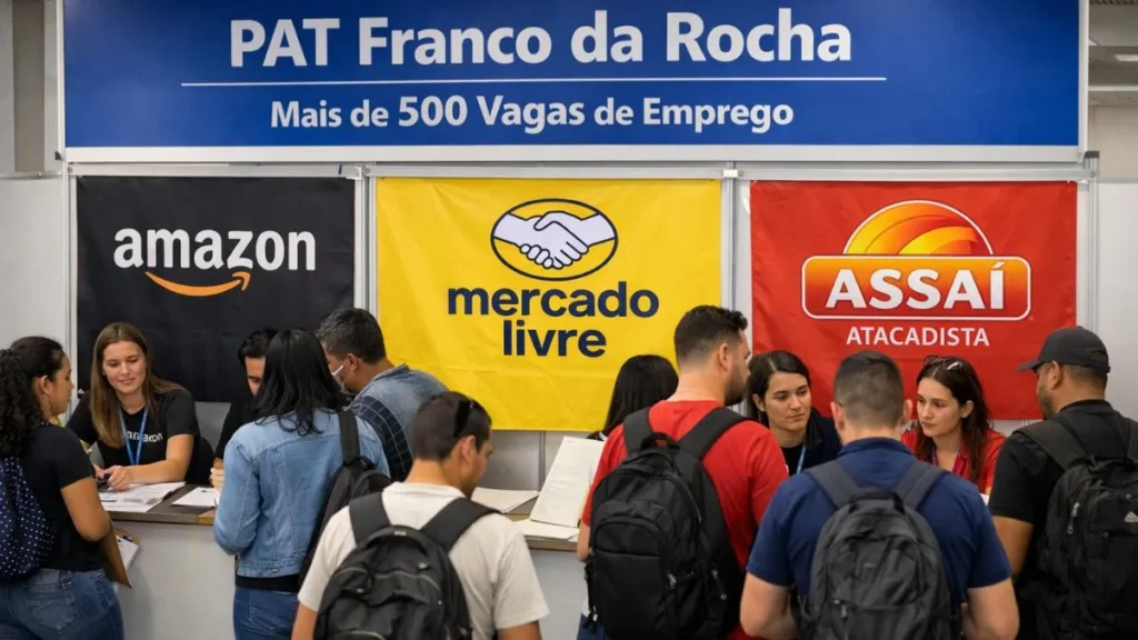Candidatos Participam De Processo Seletivo No Pat De Franco Da Rocha Durante Recrutamento Com Mais De 500 Vagas De Emprego Oferecidas Por Empresas Como Amazon, Mercado Livre E Assaí Atacadista