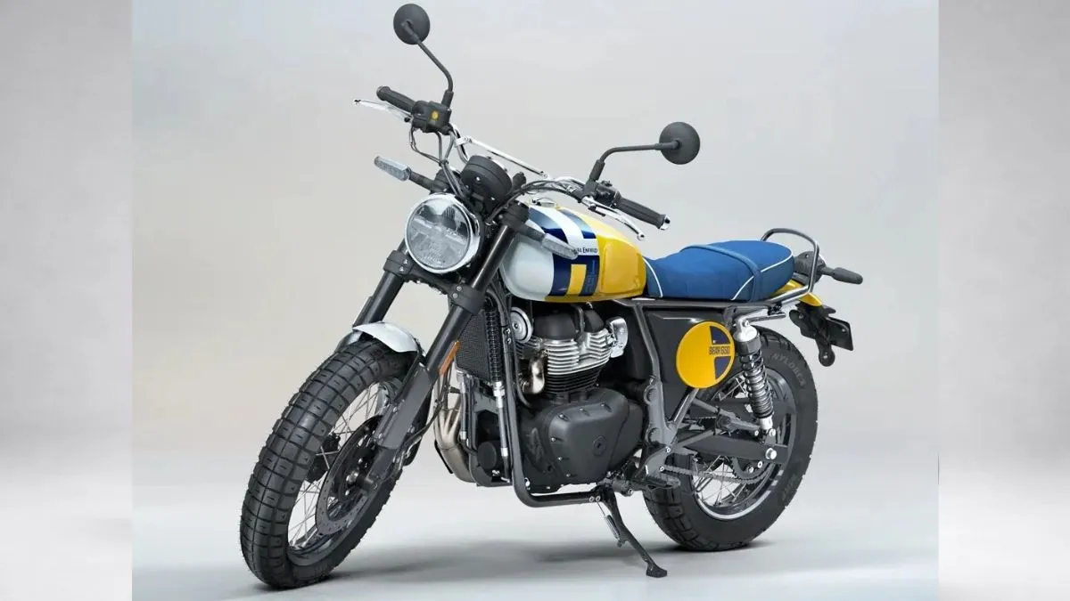 Royal Enfield Bear 650 Com Design Scrambler Clássico, Pneus De Uso Misto E Visual Retrô Com Cores Azul E Amarelo