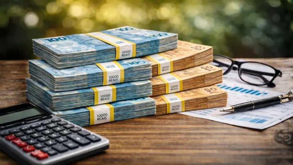 Você Pode Ter R$ 1 Milhão E Ainda Assim Perder Dinheiro Todo Mês Sem Perceber 2 Pilhas De Dinheiro Com Notas De 100 E 50 Reais Organizadas Ao Lado De Calculadora E Documentos Financeiros, Representando Rendimento De R$ 1 Milhão E Estratégias De Investimento