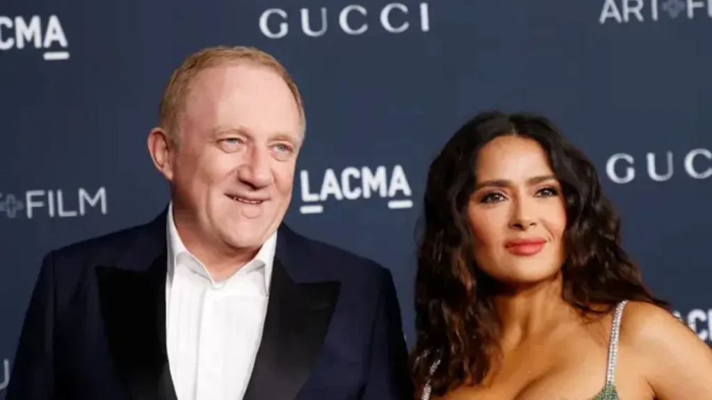 François-Henri Pinault, Ceo Do Grupo Kering, Ao Lado De Salma Hayek Em Evento De Luxo, Empresário Responsável Por Marcas Como Gucci, Balenciaga E Saint Laurent