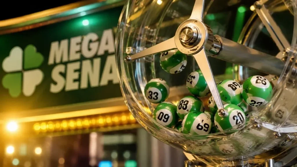 Volante Da Mega Sena E Globo Do Sorteio Em Destaque Durante Expectativa Pelo Resultado Da Mega Sena 3005 Com Prêmio Estimado Em R$ 36 Milhões