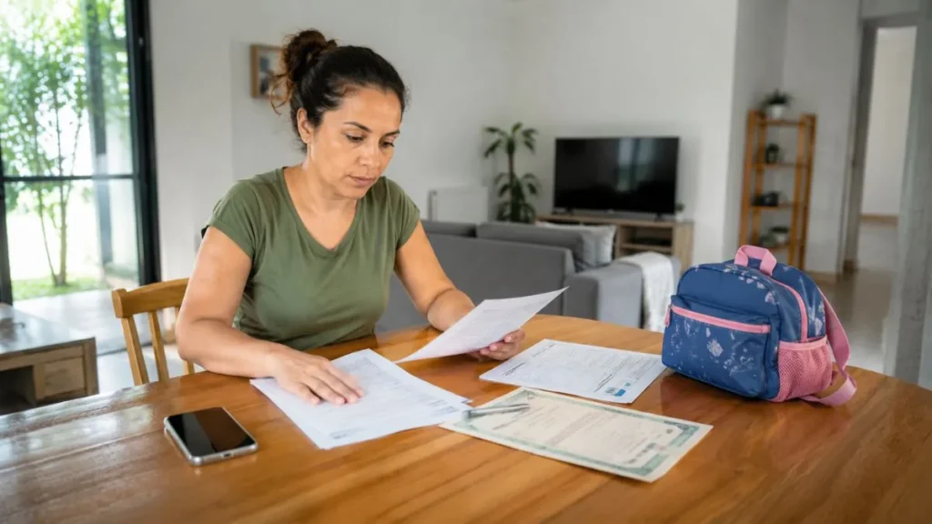Responsável Chega A Prédio Público Com Criança E Pasta De Documentos Para Atendimento Sobre Vaga Em Creche.