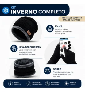Frio Chega À Região E Pode Derrubar A Sensação Térmica Nos Próximos Dias 3 Kit Touca Gorro Cachecol + Luva Inverno Pelinho Frio Adulto
