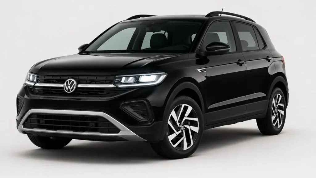 Com R$ 78 Milhões Da Mega-Sena, Você Compraria Um T-Cross 2027 Ou Partiria Para Um Carro De Luxo? 1 Volkswagen T-Cross 2027 Preto Visto De Frente, Modelo Que Passa A Oferecer Câmbio Automático De Oito Marchas Nas Versões Com Motor 1.0 Turbo