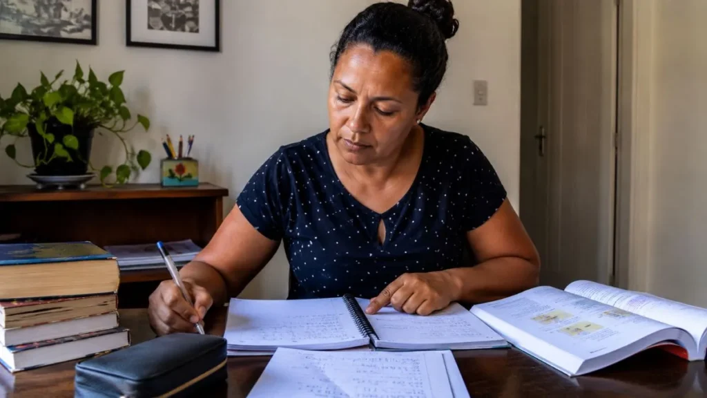 Encceja 2026 Chega Em Agosto E Pode Mudar A Vida De Quem Parou De Estudar 1 Mulher Adulta Estuda Em Casa Para A Prova Do Encceja 2026