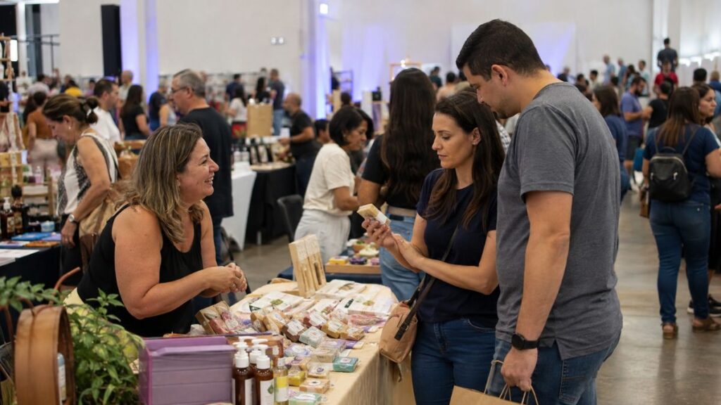 Empreendedores De Jundiaí Têm Até 10 De Agosto Para Tentar Vaga Na Fens 1 Pequenos Empreendedores Atendem Visitantes Durante Feira De Produtos E Serviços.