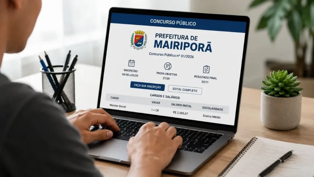 Concurso De Mairiporã Entra Na Reta Final E Inscrições Terminam Em 3 De Setembro 1 Candidato Consulta No Notebook Informações Do Concurso Público Da Prefeitura De Mairiporã