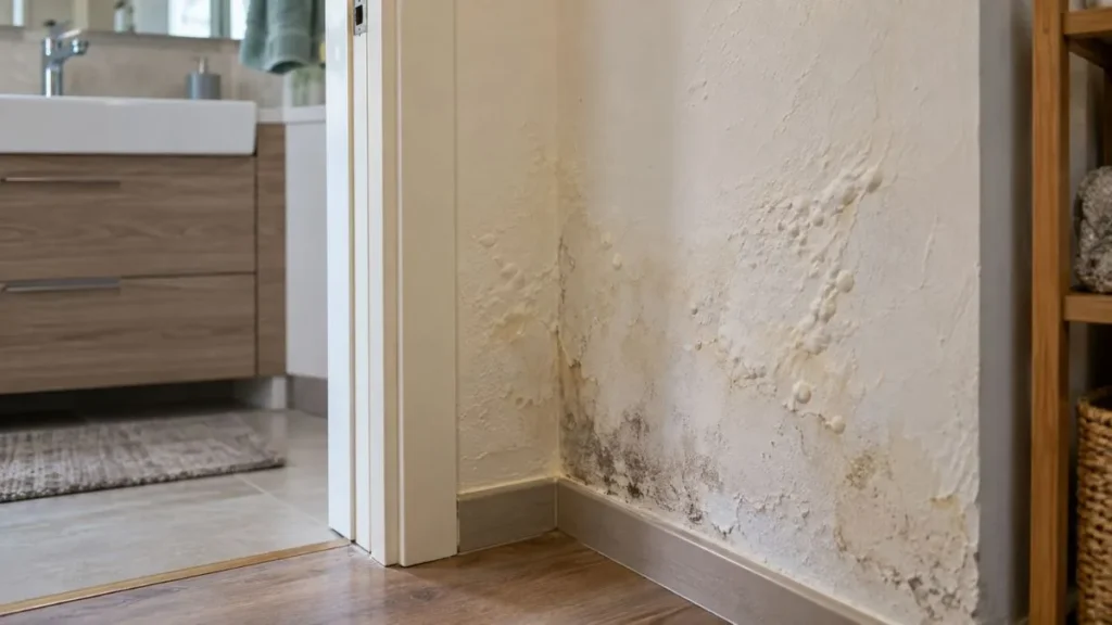 Cantareira segue em alerta: 7 sinais de desperdício que podem pesar na conta de água 1 Parede com sinais de umidade e pintura alterada indica possível vazamento ou infiltração em casa