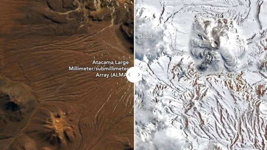 Neve Cobriu Um Dos Lugares Mais Secos Da Terra; Agora Flores Começam A Surgir No Atacama 1 Imagens De Satélite Feitas Pela Nasa Mostram O Deserto Do Atacama Antes E Depois Das Tempestades