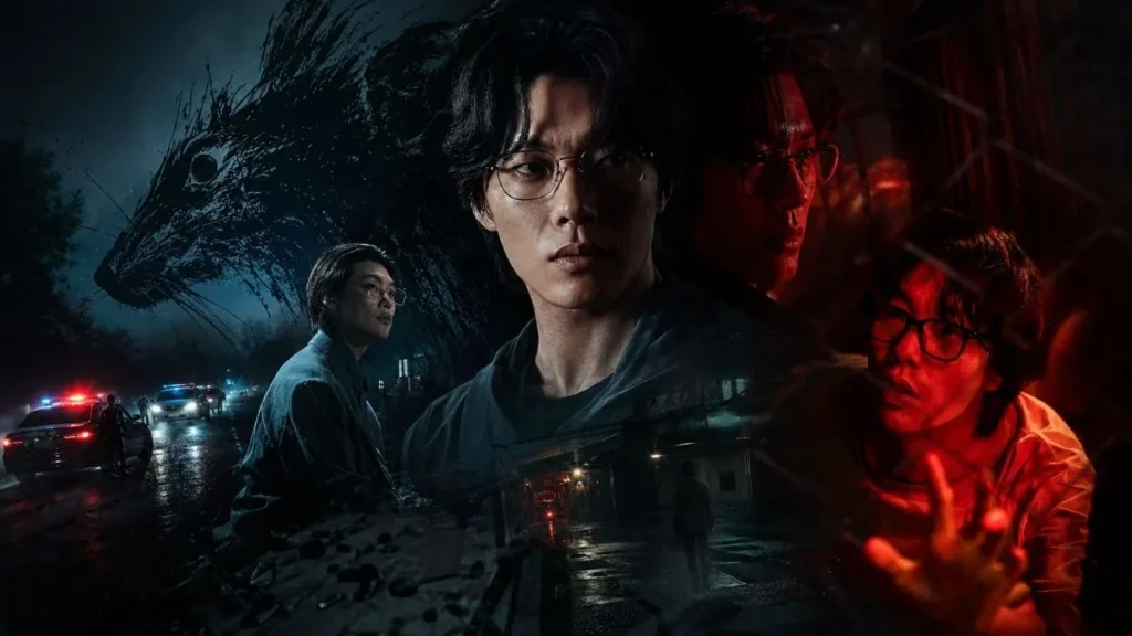 Novo Suspense Da Netflix Começa Com Uma Falha Simples No Celular E Vira Um Pesadelo 1 Montagem De O Rato Mostra O Protagonista Em Diferentes Situações De Tensão, Com Luzes Policiais, Tons Vermelhos E A Silhueta De Um Rato Ao Fundo.