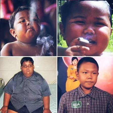 Lembra dele? O que aconteceu com o menino que fumava 40 cigarros por dia aos 2 anos 1 Montagem mostra Ardi Rizal em diferentes fases da vida, desde a infância fumando até anos depois, já mais velho e após abandonar o cigarro.